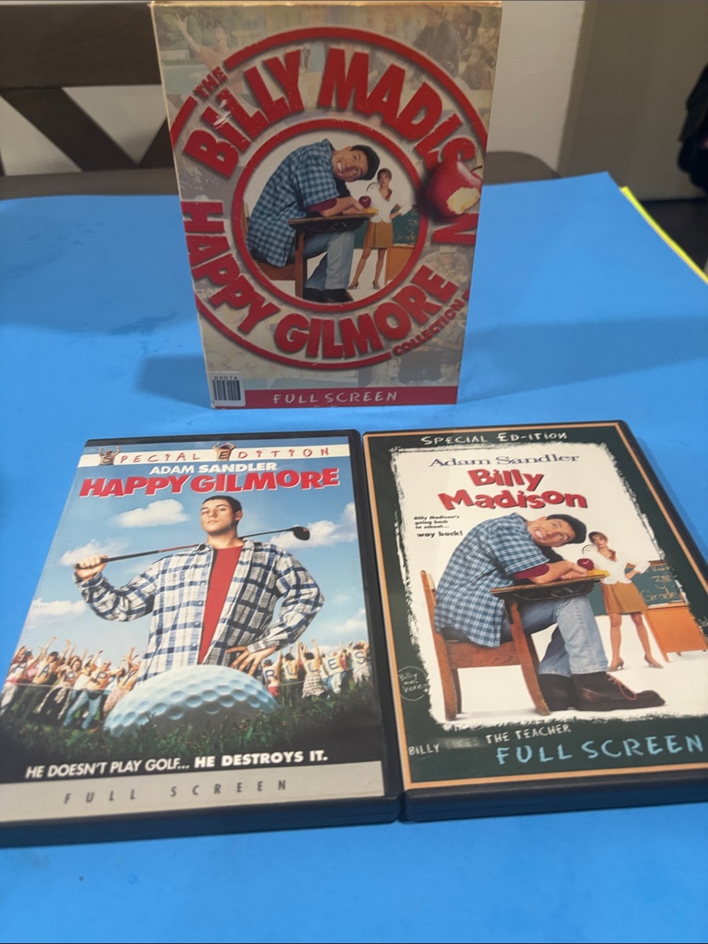 Adam Sandler DVD Movie Set - Happy Gilmore & Billy Madison - Blue & Red